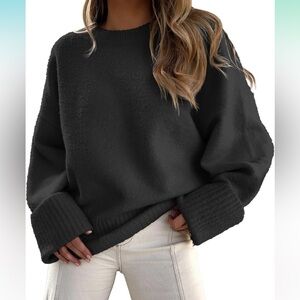 Women's Oversized Sweater Crewneck (Black & White)
